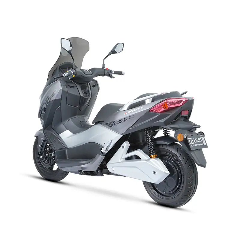 Modern Phantom Max scooter with sleek design, black and gray color, and advanced features, ideal for urban commuting and stylish transportation.