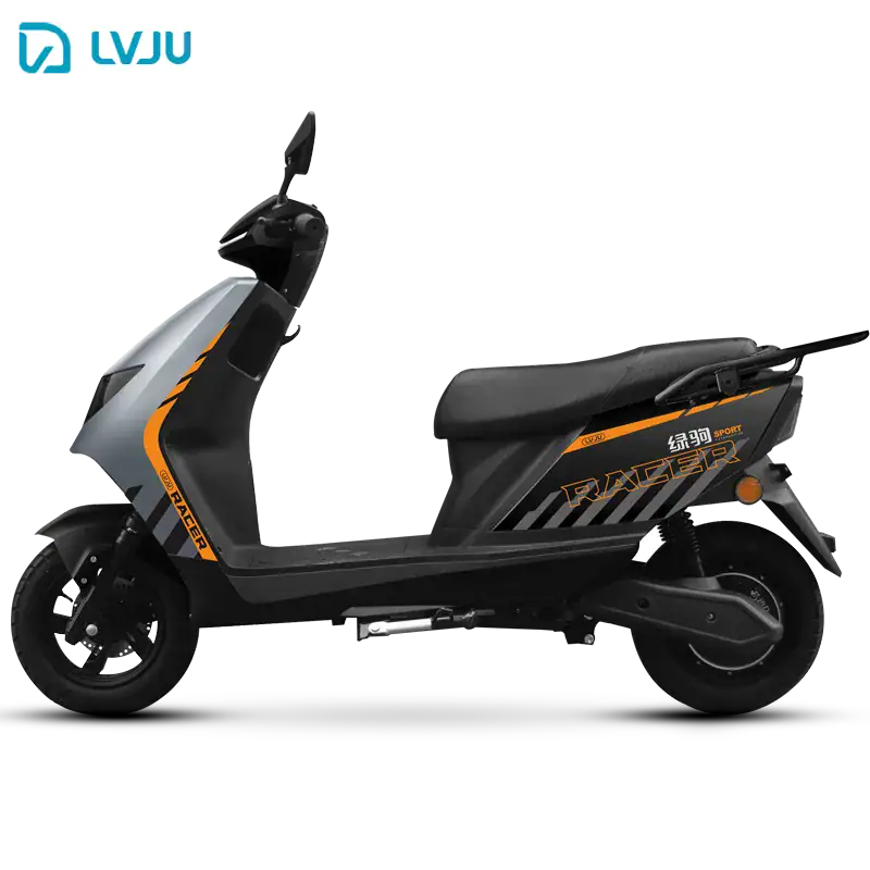 Modern electric scooter designed for adventure and urban commuting, featuring a sleek black and orange design, durable build, and eco-friendly performance.