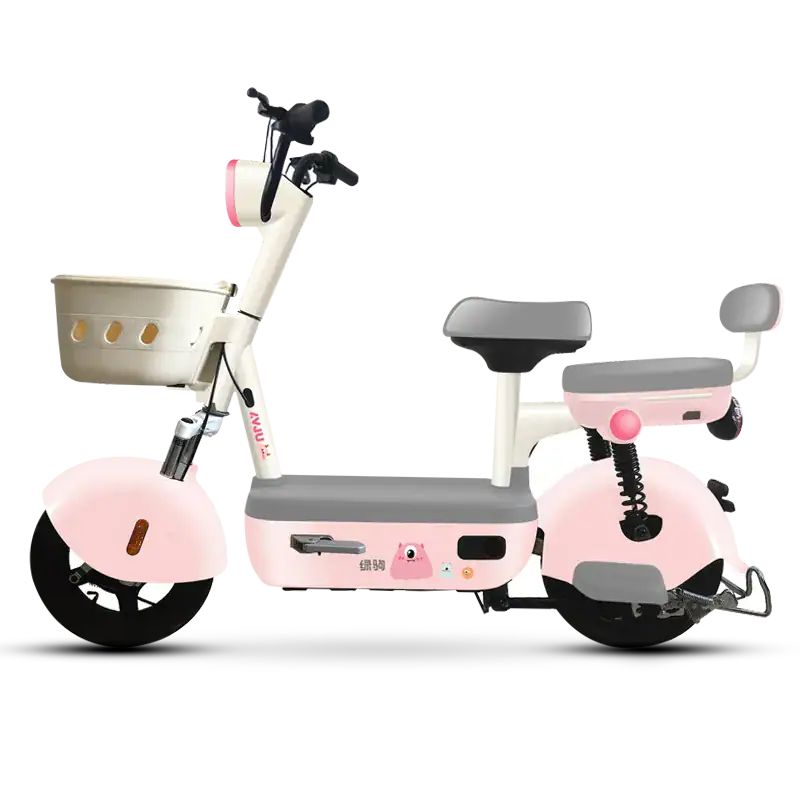Adorable pink children's electric scooter designed for safe and fun riding, featuring a sturdy frame, comfortable seat, and easy-to-use controls, perfect for young kids.