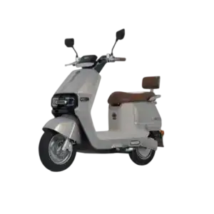 Modern Fuling electric scooter with sleek design, brown seat, and digital dashboard, ideal for urban commuting and eco-friendly transportation.