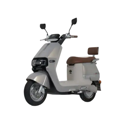 Modern Fuling electric scooter with sleek design, brown seat, and digital dashboard, ideal for urban commuting and eco-friendly transportation.