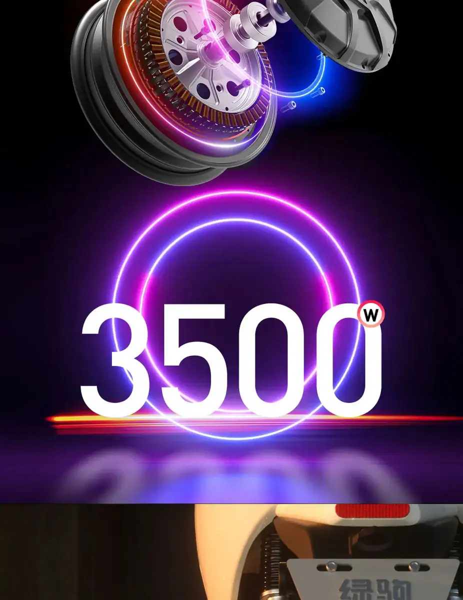 Futuristic neon number 3500 with gear and glowing light effects, symbolizing innovation and technology in a sleek, modern design.