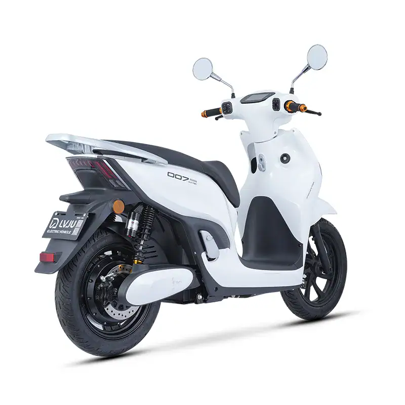 Electric scooter with sleek, modern design ideal for city travel and eco-friendly transportation. Features a comfortable seat, digital display, and efficient battery for daily commuting needs.