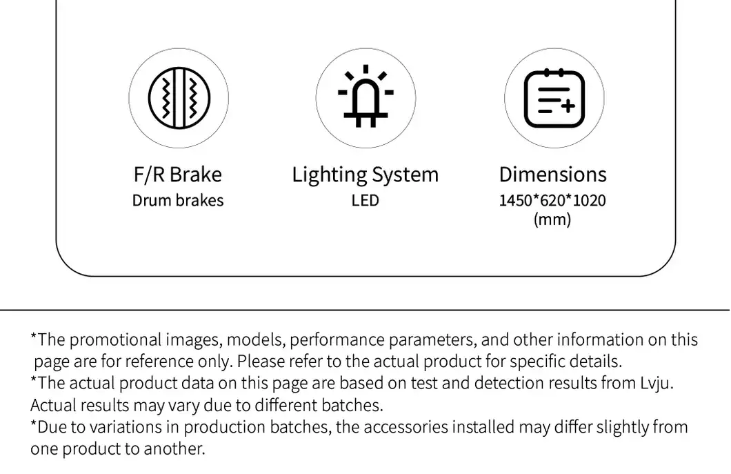 LED lighting system with drum brakes and detailed dimensions for optimal performance.
