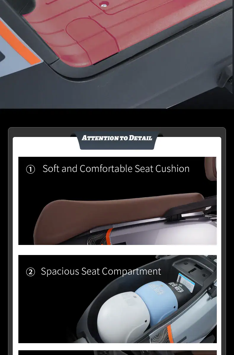 Close-up of a comfortable bike seat with detailed padding and storage compartments for accessories, highlighting ergonomic design and practical features for cyclists.