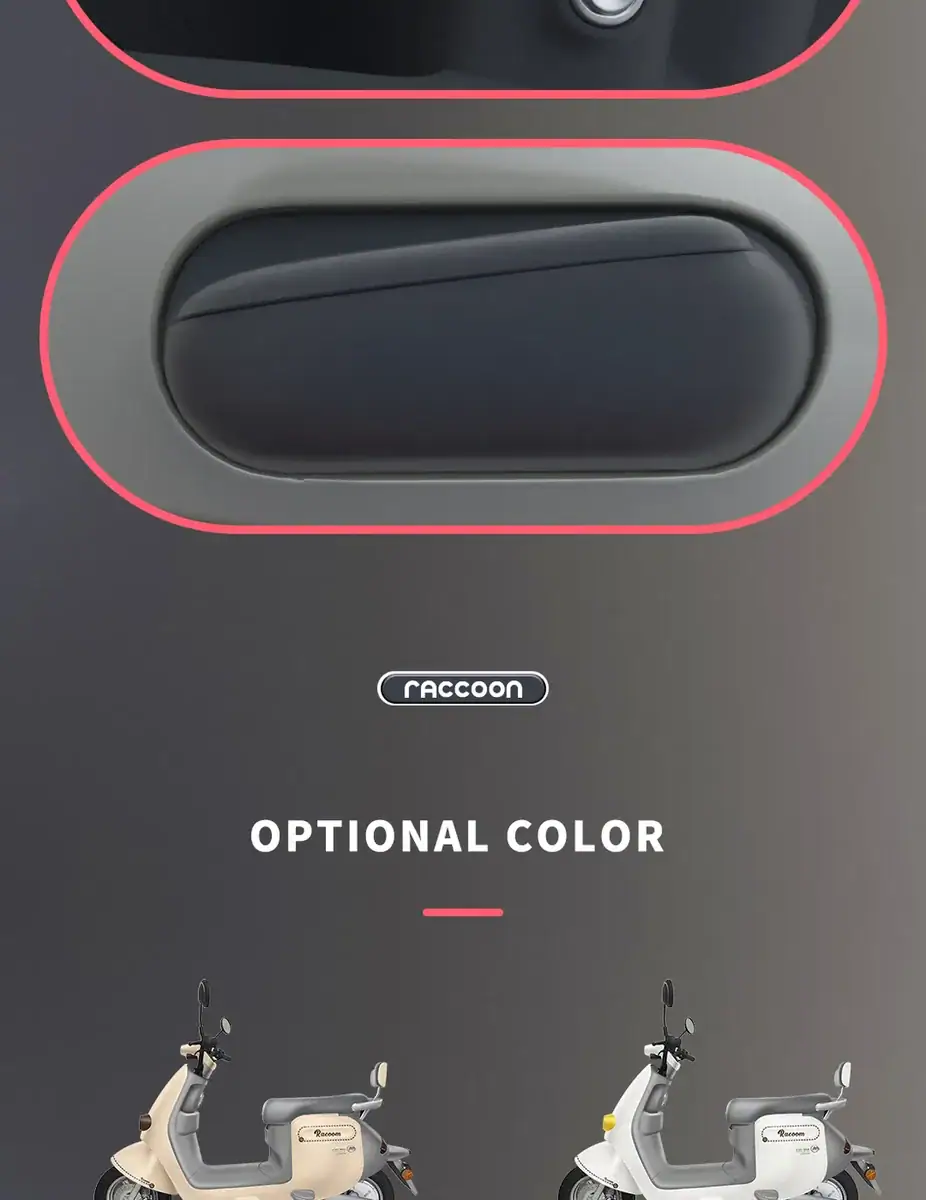 Close-up of a Raccoon electric scooter's optional color display, showcasing sleek design and user interface for easy control and customization.