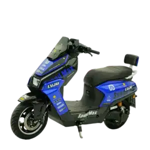 Modern blue X-ONE Q electric scooter with sleek design, digital display, and comfortable seat, ideal for urban commuting and eco-friendly transportation.