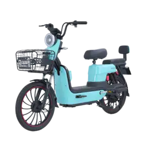 Electric BULL scooter with modern design, front basket, and comfortable seating for city commuting.