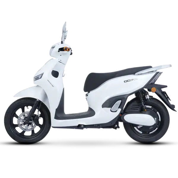Electric scooter with autonomous driving capabilities, modern design, and eco-friendly features for urban transportation.