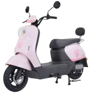 Modern pink and black scooter branded "Bull King" with comfortable seat and rearview mirrors, ideal for urban commuting and stylish transportation.