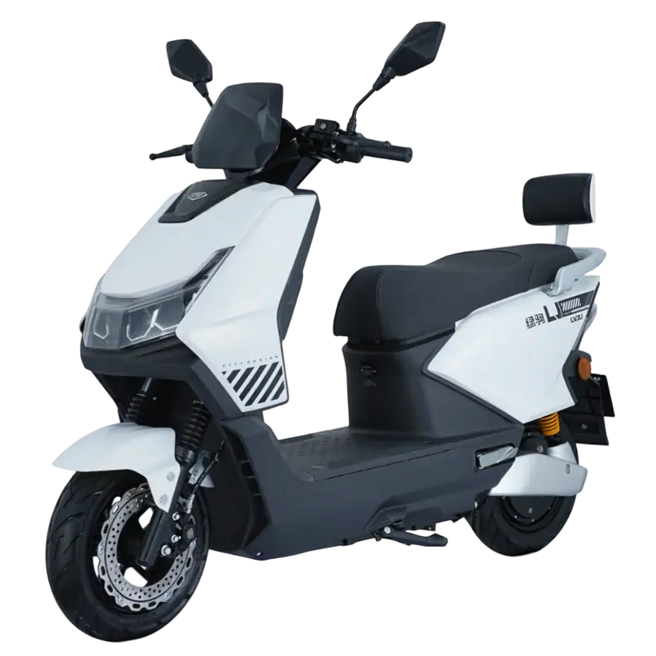 Electric scooter with modern design, ideal for city travel and eco-friendly transportation. Features a sleek look, comfortable seat, and advanced battery technology for efficient performance.