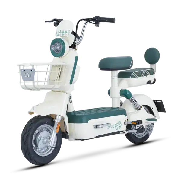 Electric scooter for eco-friendly urban transportation, featuring a compact design, comfortable seat, and efficient battery for smooth city rides.