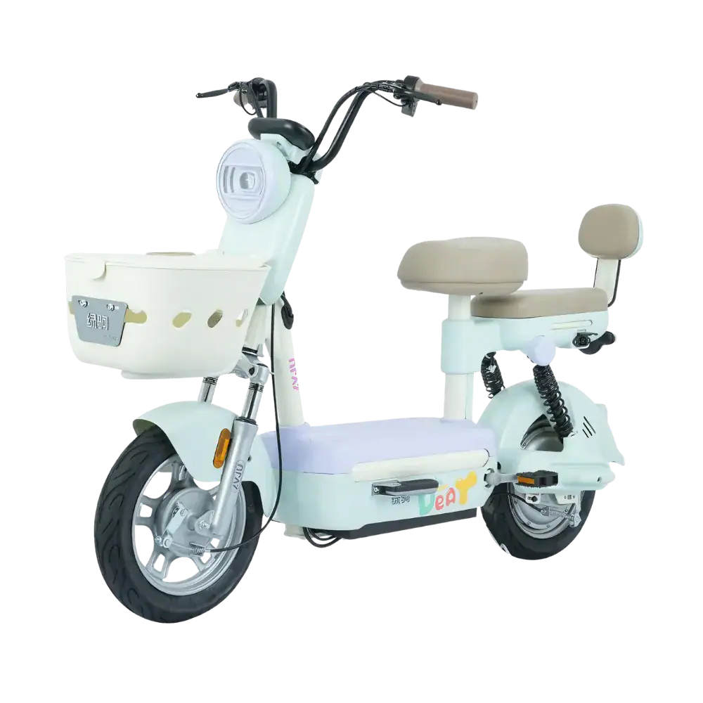 Electric scooter designed for children with a comfortable seat and easy-to-handle controls. Perfect for outdoor play and safe riding experiences for young kids.